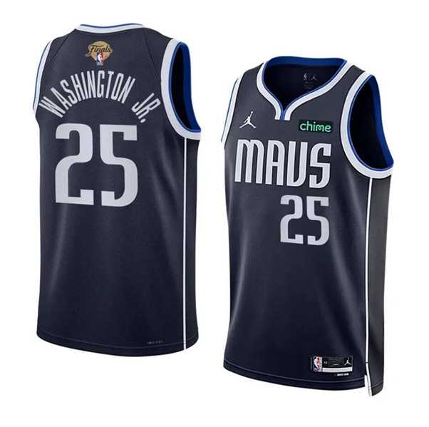 Men%27s Dallas Mavericks #25 P.J. Washington Jr. Navy 2024 Finals Statement Edition Stitched Basketball Jersey Dzhi->dallas mavericks->NBA Jersey
